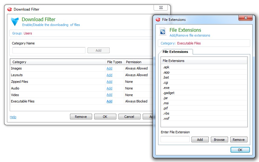 Dosya İndirme Filtresi