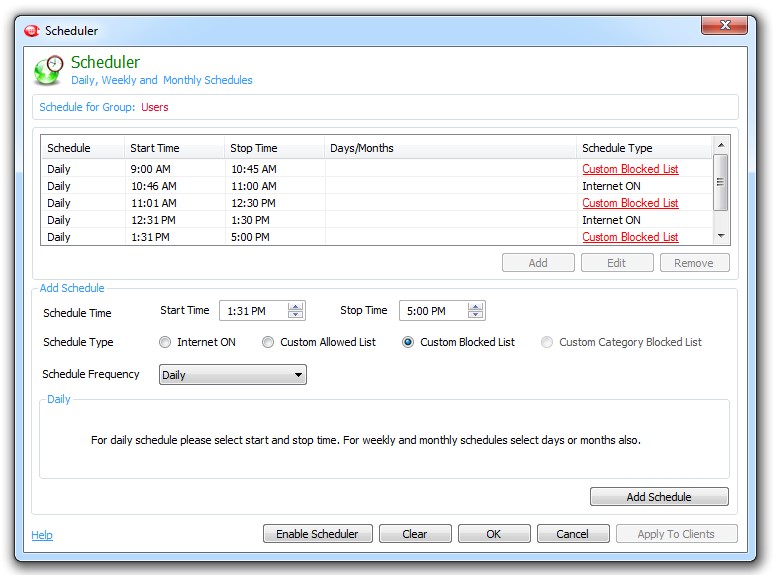Görev Saatlerinde İnterneti Engelleyin
